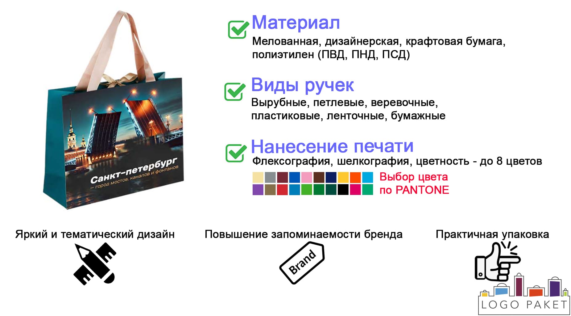 Пакет с городом Санкт-Петербург инфографика